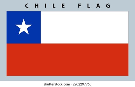 Chile national flag in vector format with gray background.