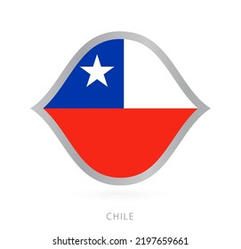 Chile national team flag in style for international basketball competitions. Vector sign.