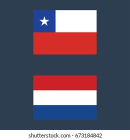 Chile and Netherlands flags vector illustration sign symbol