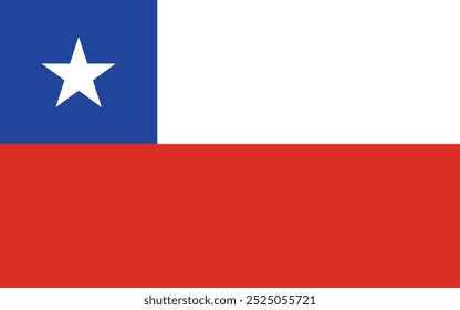 Vetor da bandeira oficial do Chile. Vetor de ícone da bandeira do Chile. Emblema da bandeira nacional. ilustração vetorial com um fundo cinza.