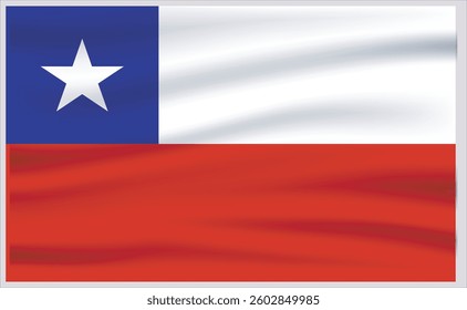 Chile official flag vector with standard size and proportion. National flag emblem with accurate size and colors.