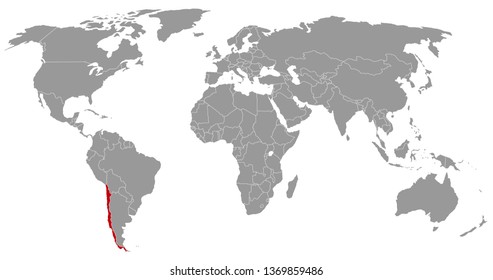 Chile on world map