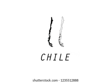 Chile outline map country emblem 