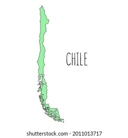 Chile outline map. Vector editable