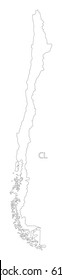 Chile outline silhouette map illustration