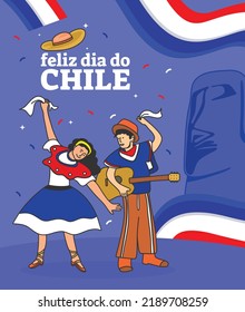 chile patrias fiestas day festive advertising poster