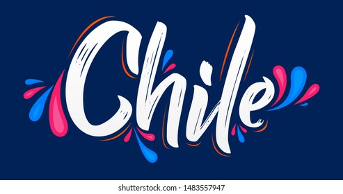 Chile Patriotic Banner design Chilean flag colors vector illustration