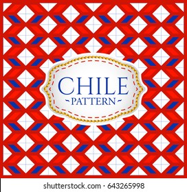 Chile pattern - Seamless Background texture and emblem with the colors of the flag of Chile