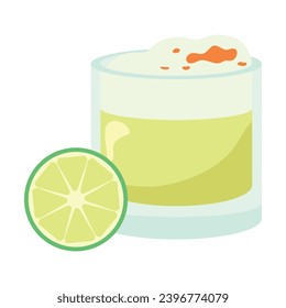 chile pisco shot illustration design