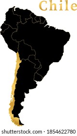 Chile realistic map vector graphics