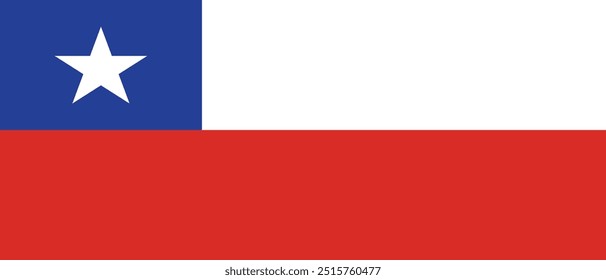 Chile rectangular flag vector design and illustration , National flag of Chile country , Digital illustration and graphics flag of Chile