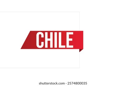 Chile red vector banner illustration isolated on white background