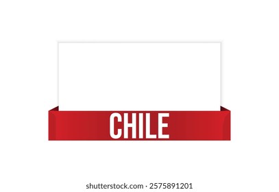 Chile red vector banner illustration isolated on white background