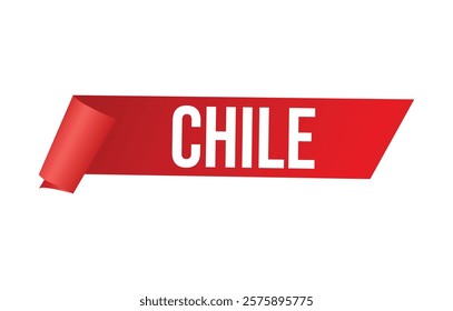 Chile red vector banner illustration isolated on white background