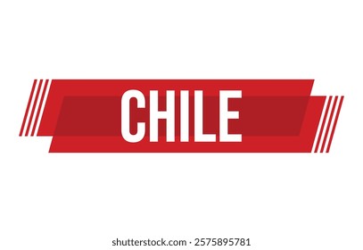 Chile red vector banner illustration isolated on white background