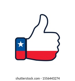 Chile Revolution Poster or Symbol. Protest for freedom and democracy design. Chile flag and hand