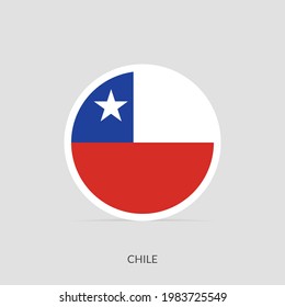 Icono de la bandera de Chile redonda con sombra.