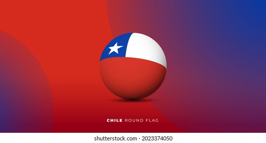 Chile Round flag vector illustration. good template for chile independence day or chile sport day design.