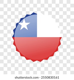 Chile rounded flag isolated on transparent background. Vector illustration