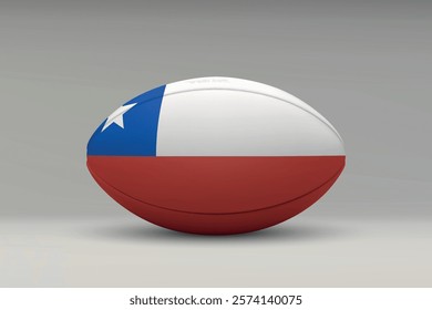 Chile rugby ball featuring the national flag design on a gray background