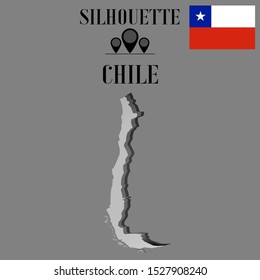 Chile Santiago world map silhouette vector illustration, creative design background, national country flag, design element, symbols from countries all continents set. 