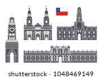 Chile set. Isolated Chile architecture on white background. EPS 10. Vector illustration