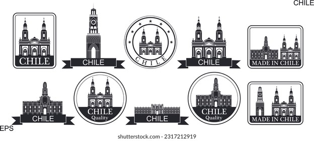Chile set. Isolated Chile on white background