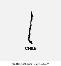 Chile simple vector map outline. Chile national flag map design illustration of chile country flag inside the map vector.