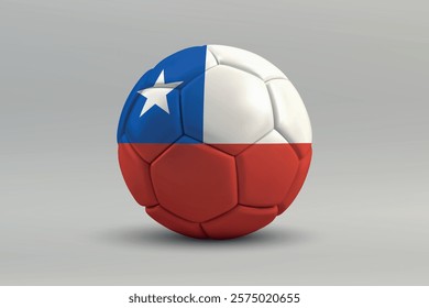 Chile soccer ball featuring the national flag design on a gray background