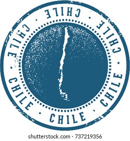 Chile South America Travel Stamp