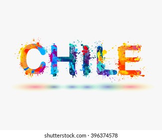 Chile. Splash paint word