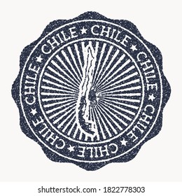 Chile stamp. Travel rubber stamp with the name and map of country, vector illustration. Can be used as insignia, logotype, label, sticker or badge of the Chile.