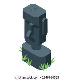 Chile statue head icon isometric vector. National travel. Tourism global