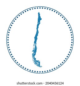 Chile sticker. Travel rubber stamp with map of country, vector illustration. Can be used as insignia, logotype, label, sticker or badge of the Chile.