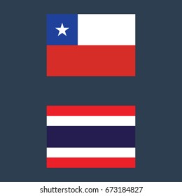 Chile and Thailand flags vector illustration sign symbol