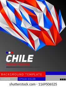 Chile theme modern poster, vector template illustration, chilean flag colors
