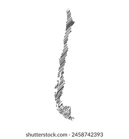 Chile thread map line vector illustration