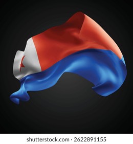 Chile, vetor 3d bandeira com ondas em um fundo preto