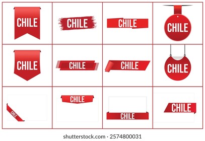 Chile Vector banner ribbon design