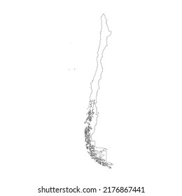 Chile Vector Country Map Outline