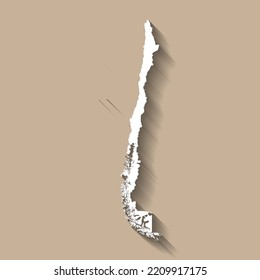 Silhouette de mapa de país vector de Chile