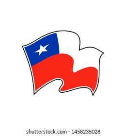 Chile vector flag. Vector stamp. Santiago