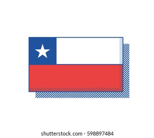 Chile vector flag. Trendy editable design