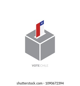 Chile voting concept. National flag and ballot box.