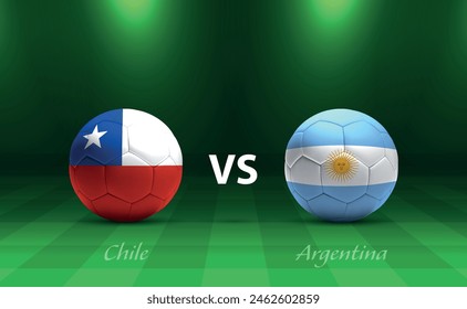 Chile vs Argentina soccer scoreboard broadcast template America tournament 2024