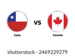 Chile vs Canada match , isolated on white background 