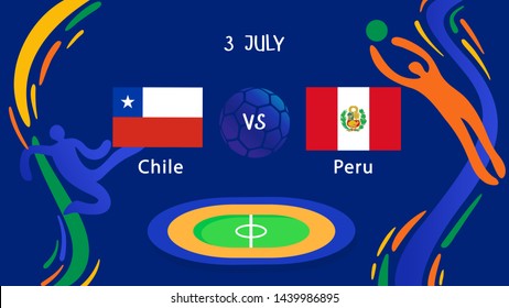 Chile vs Peru Championship team meeting game result design template Semi-finals