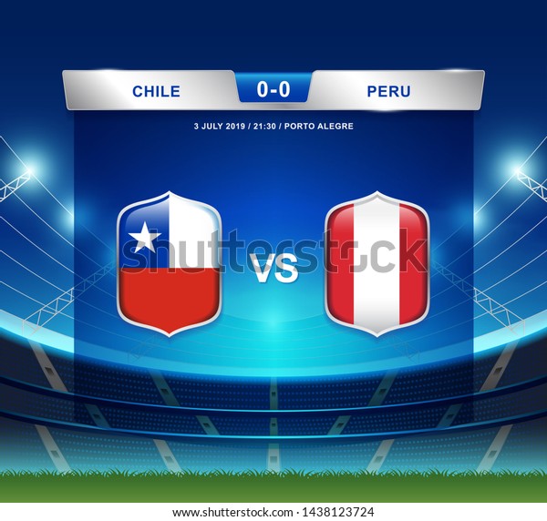 Chile Vs Peru Scoreboard Broadcast Template Stock Vector Royalty Free 1438123724