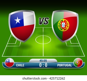Chile vs Portugal Soccer Match : Vector Illustration