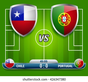 Chile vs Portugal Soccer Match : Vector Illustration